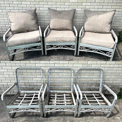 Vintage Aluminum Patio Chairs Set of 3