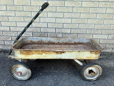 Vintage Wagon Rusty Yard Art