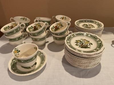 Masonâ€™s â€œManchuâ€ Green Ironstone China Set