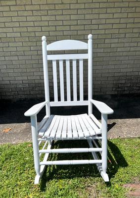 White Rocker With Cushion