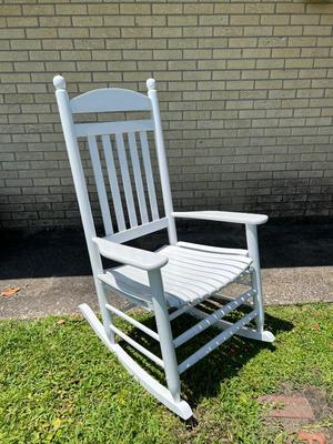 White Rocker With Cushion