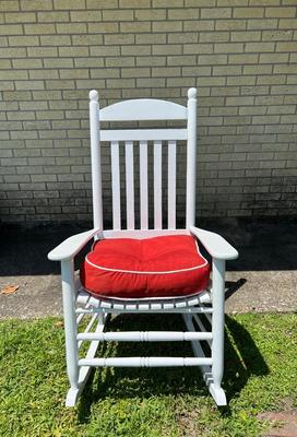 White Rocker With Cushion