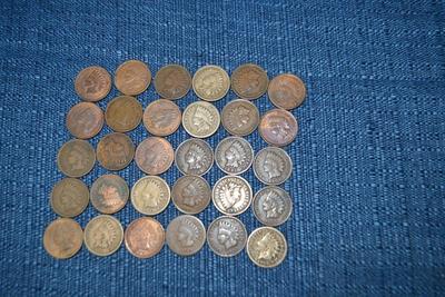 LOT 463 INDIAN HEAD ONE CENT COINS (YEARS 1862-1908)