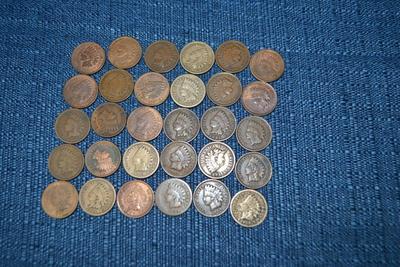 LOT 463 INDIAN HEAD ONE CENT COINS (YEARS 1862-1908)