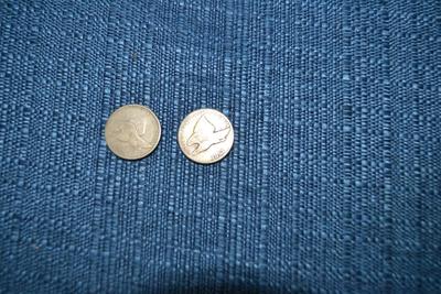 LOT 464. TWO 1857 FLYING EAGLE ONE CENT COINS