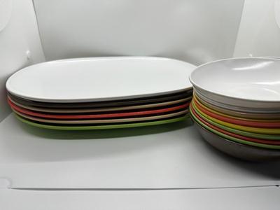 Vintage Set of Colorful Bowls AND Plates