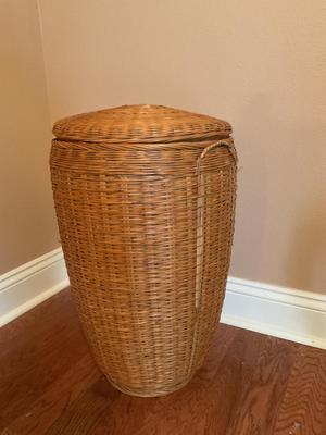 Tall Vintage Wicker Basket