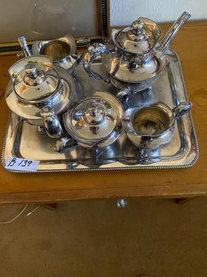 6 Pc Barbour Silver Quadruple Tea Set