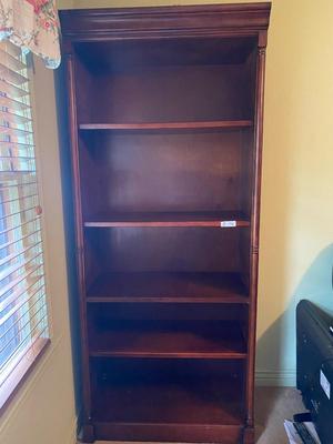 Nice 5-Adjustable Shelf Dark Cherry Finish Shelf