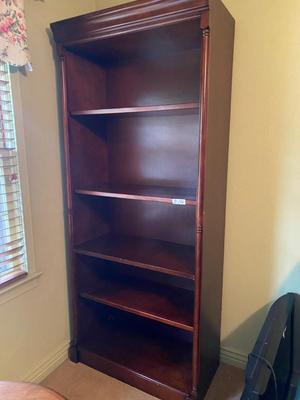 Nice 5-Adjustable Shelf Dark Cherry Finish Shelf