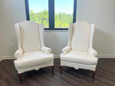 Elegant White Wingback Chairs *Read Details