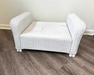 Wicker Ottoman With Indoor/Outdoor Cushion