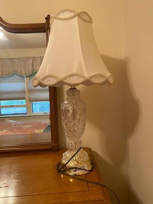 Brass and Lead Glass Lamp