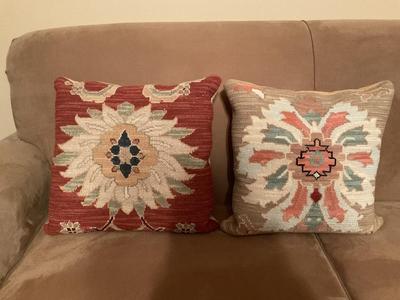 Set of Two Needlepoint Throw Pillows (2)