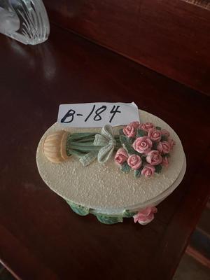 Capodimonte Oval Trinket / Jewel Box Floral Design