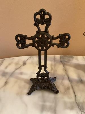 Cast Iron Cross on Pedestal