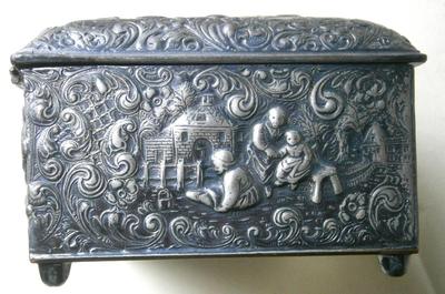 Vintage Footed Silver Plated Trinket Box