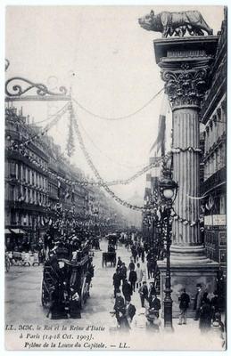 1903 Postcard of King & Queen of Italyâ€™s Visit to Paris