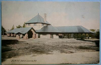 Postcard of B & M R.R. Station, Laconia, NH