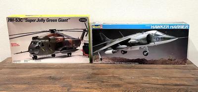 Hawker Harrier & Sikorsky HH 53C Scale Models