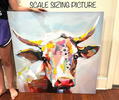 40 X 40 Cow Canvas Painting