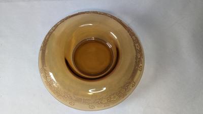Fostoria Glass Vesper Amber Console Bowl 
