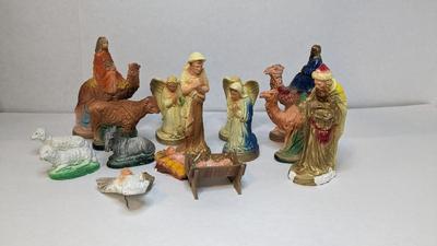 Chalkware Nativity Scene