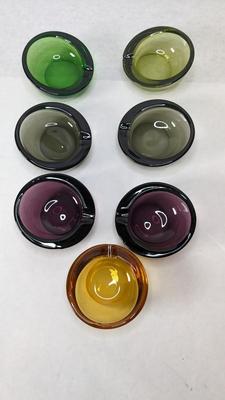 Colorful Mid Mod Orb Glass Ashtrays