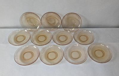 Fostoria Glass Vesper Amber 5 7/8" Single Rim Saucers