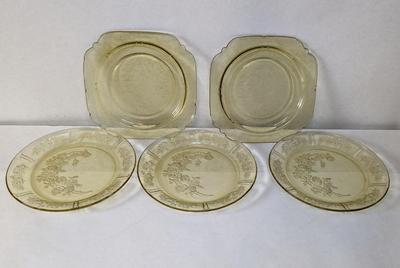 Federal Yellow/Citron Depression Glass Plates