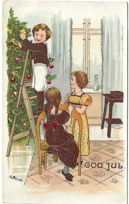 Foreign Christmas Card with Children