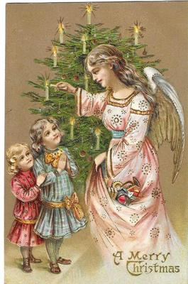 Embossed Christmas Card with Angel