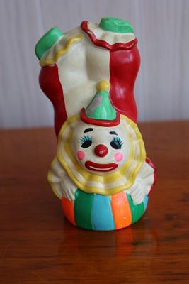 NORLEANS Vintage Clown Coin Bank with Rubber Plug