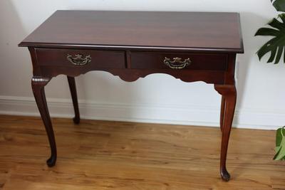 Queen Anne Style Two Drawer Table