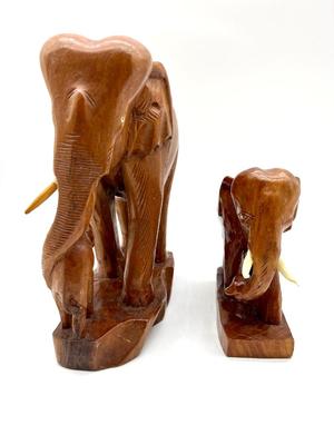 Carved Wooden Elephant Pair *Read Details