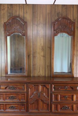 Long Dresser With Double Mirrors