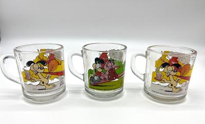 Anchor Hocking, Vintage McDonaldâ€™s Garfieldâ€™s Glass Mugs
