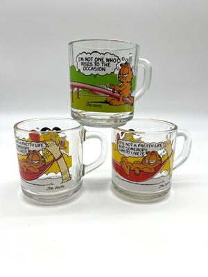 Anchor Hocking, Vintage McDonaldâ€™s Garfieldâ€™s Glass Mugs