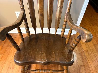Vintage Solid Wood Hand Painted Rocking Chair