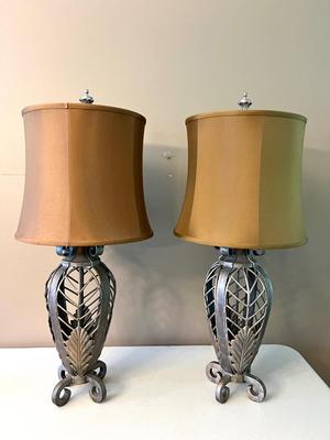 Pair of Matching  3 Way Table Lamps