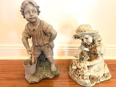 Outdoor Resin Boy & Girl Statue *Read Details