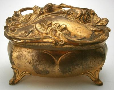Antique Art Nouveau Gilded Jewelry Box