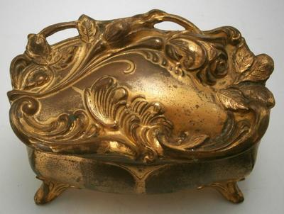 Antique Art Nouveau Gilded Jewelry Box
