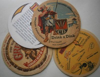 (4) Vintage Beer Coasters f