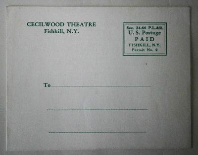 1952 CECILWOOD THEATRE Fishkill NY Summer Stock Program