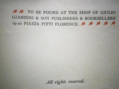 "Florentine Sonnets" 1906 Written and Illustrated by William Leighton