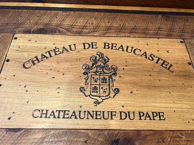 Vintage Wine Barrel Serving Tray Cheese Platter Chateau De Beaucastel Chateauneuf Du Pape