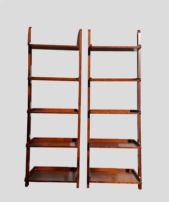 Pair Cherrywood Ladder Bookshelfâ€™s