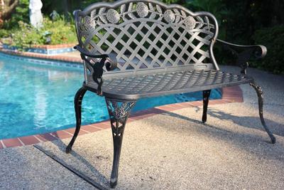 Cast Aluminum Patio Bench