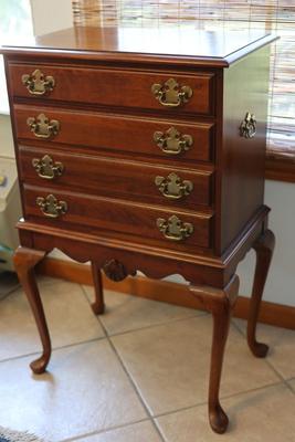 Solid Cherry Queen Anne Styler Silver Chest/Jewelry